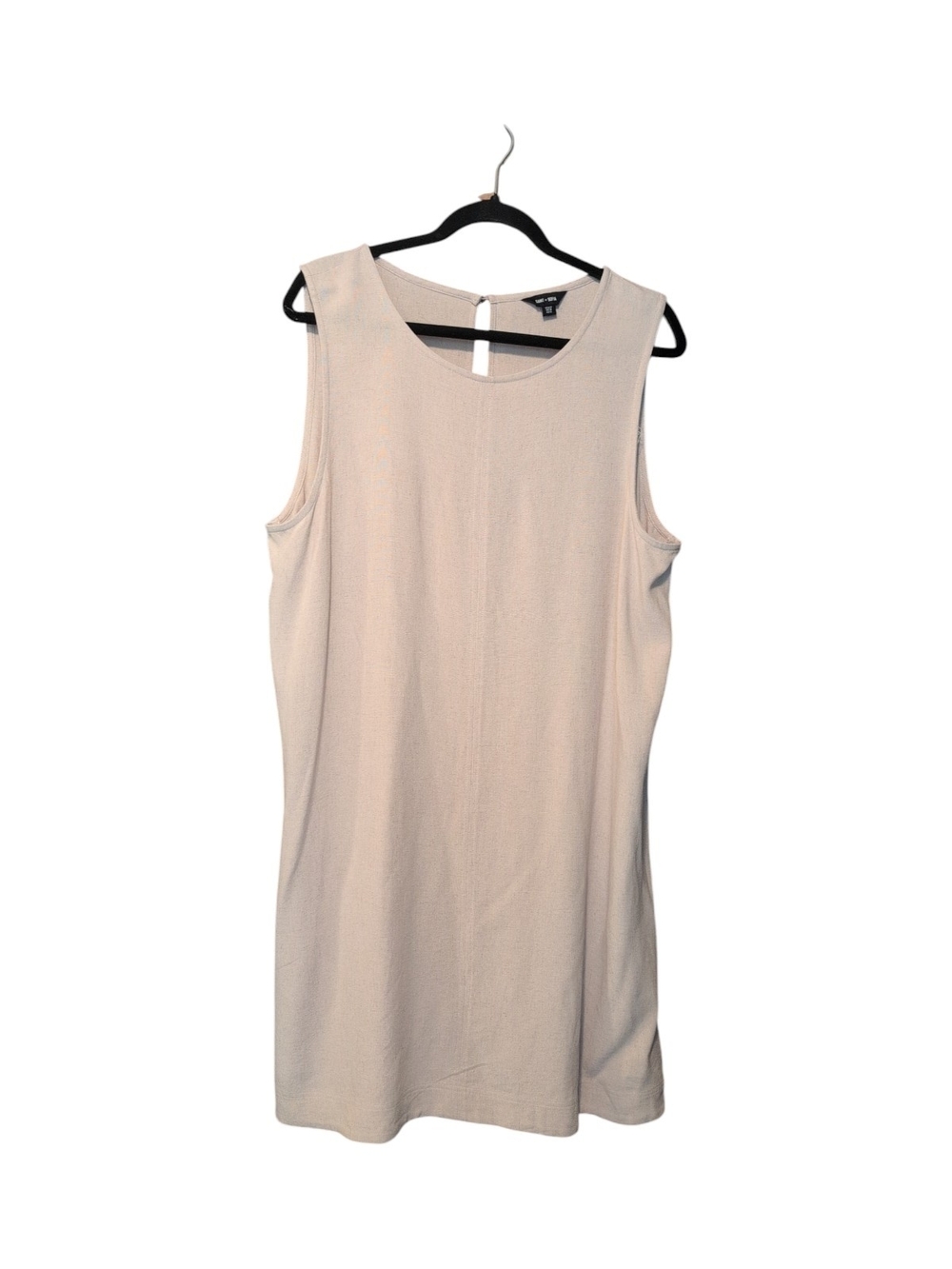 Linen Blend Sleeveless Shift Dress in Pale Taupe Size 12 - Like NEW Minimalist